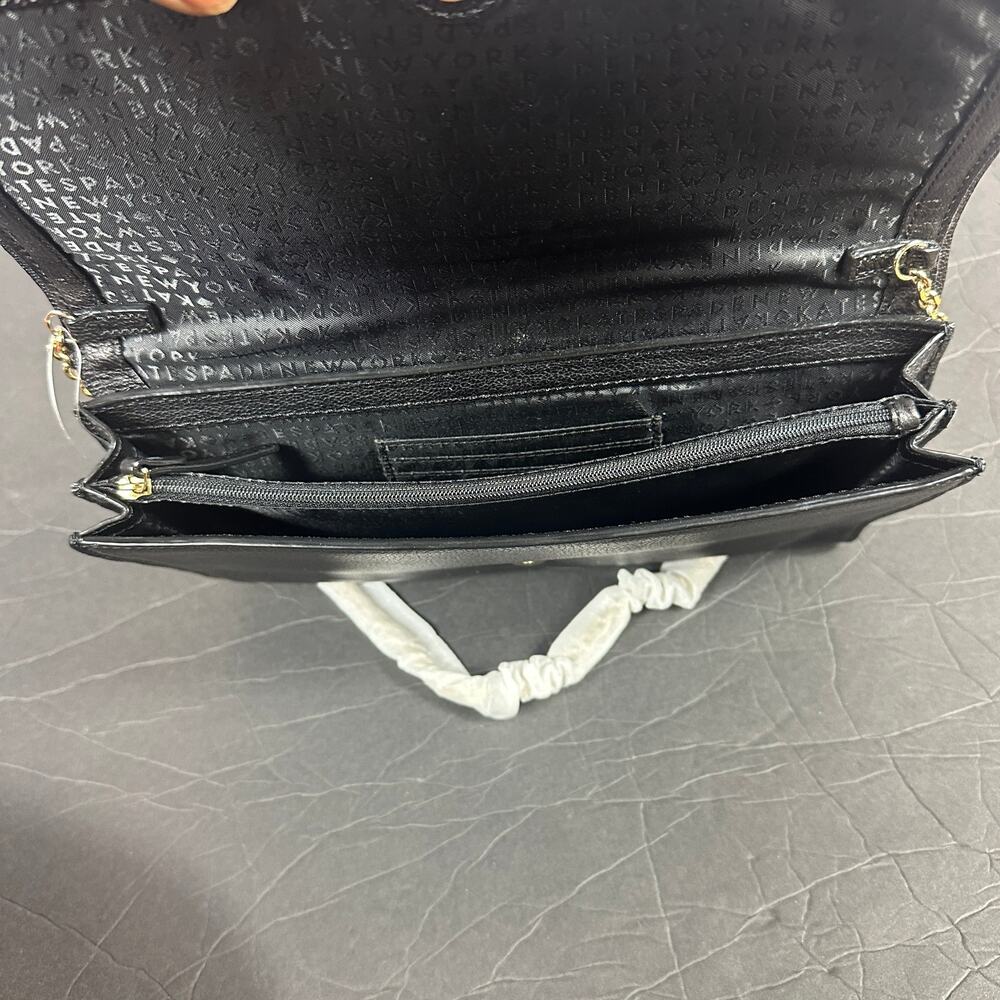 Kate Spade New York Manor Place Shea Black Embellished Leather Clutch Bow NWOT - Picture 3 of 4